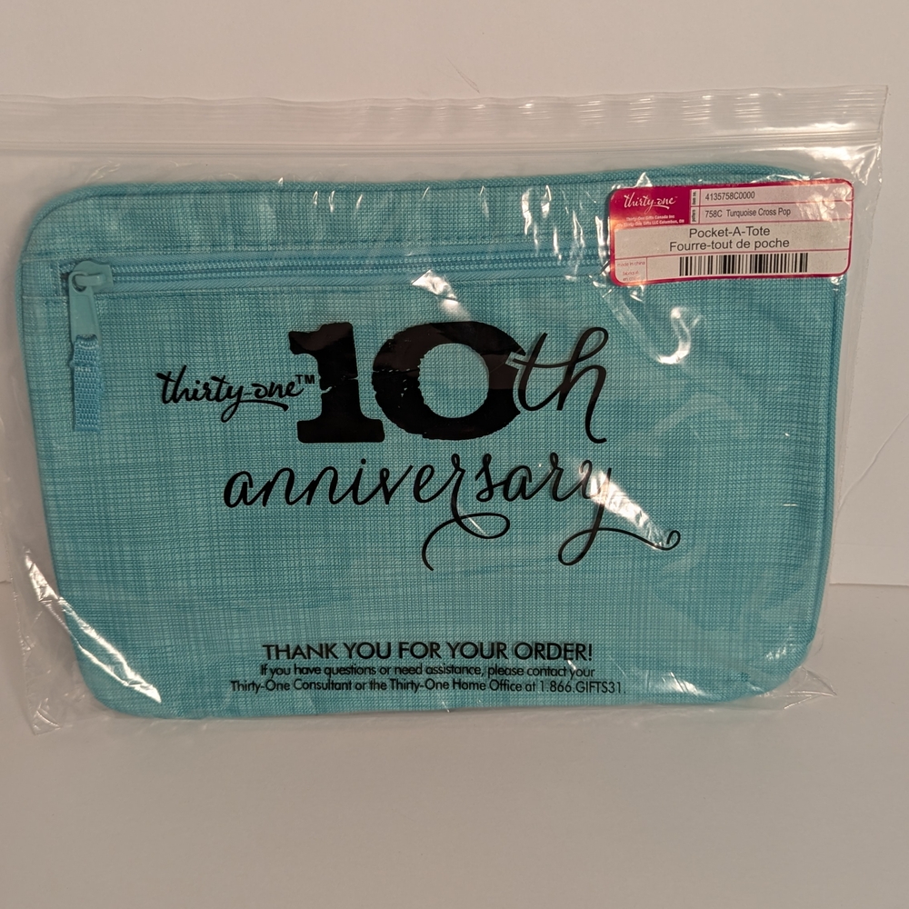 Thirty-One Pocket Tote Turquoise new - Picture 2 of 4